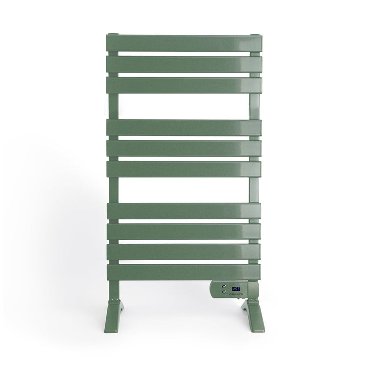 CREATE / WARM Towel 500W / Elektrischer Badheizkörper Salbeigrün mit Standfüssen / 103x55x5cm / Für