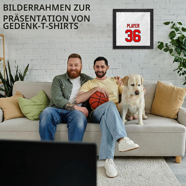 2 Stück Rahmen für Fussballtrikots, 33 x 33 cm Trikotrahmen Sport-Trikot, Schattenbox, Rahmen, Rahme