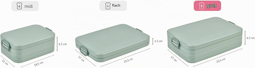 Mepal - Lunchbox Take a Break Large - Brotdose To Go - Für 4 Sandwiches oder 8 Brotscheiben - Meal P