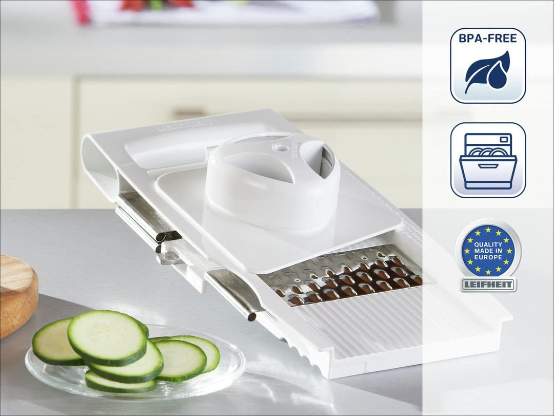 Leifheit Allzweckreibe 4+1 ComfortLine-Serie mit 5 Einsätzen für vielseitigen Gebrauch, Reibe mit ve