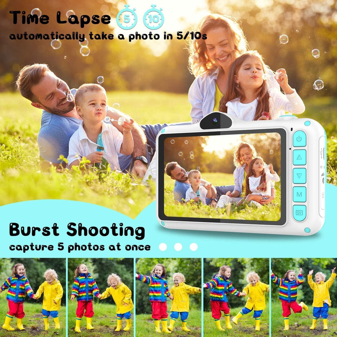 Kinderkamera,3,5-Zoll Grossbildschirm,Digitalkamera Kinder Fotoapparat mit 32GB-Karte,1080P HD 12MP,