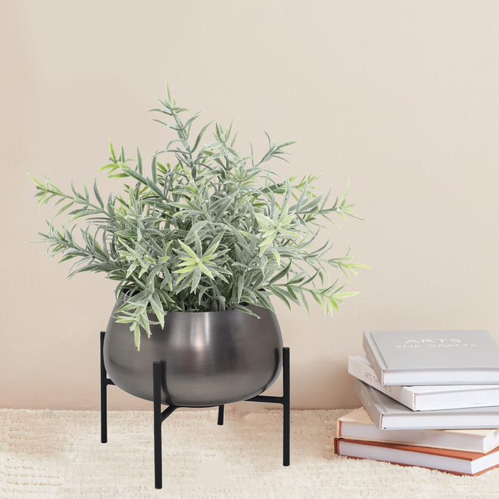 EGLO LIVING Übertopf Sakata, Deko Blumentopf mit Füssen, Blumenständer aus Metall in Nickel-Antik un