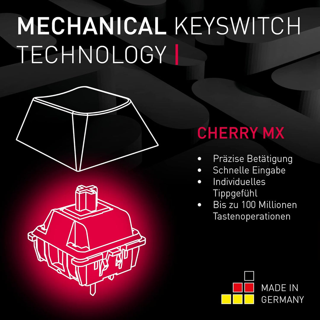 CHERRY MX 2.0S, Kabelgebundene Gaming-Tastatur mit RGB-Beleuchtung, EU-Layout (QWERTY), Designed in