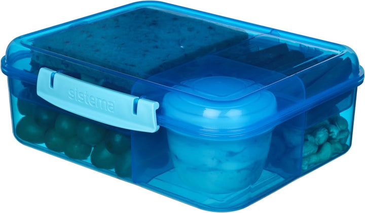 Sistema Bento Box LUNCH Aufbewahrungdose mit Fächern | 1,65 L Lunchbox mit auslaufsicherem Joghurt-