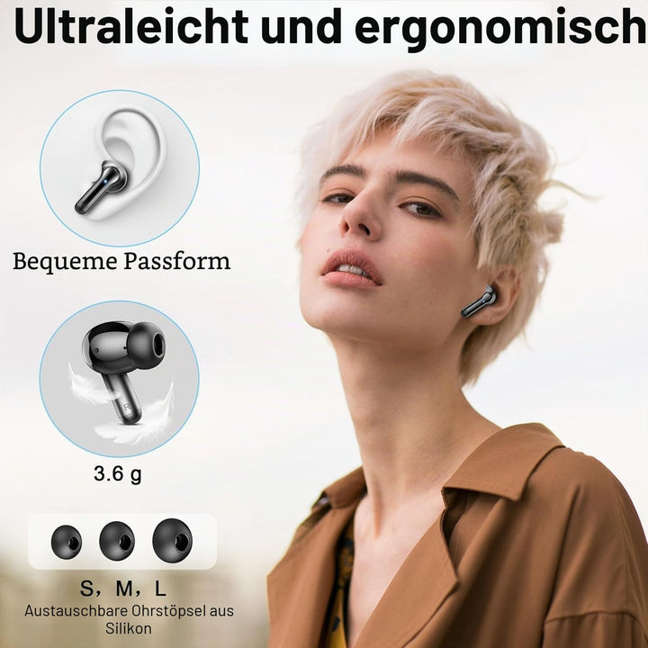 Rinsmola 2026 Bluetooth Headphones, 50 Hours Deep Bass Kopfhörer Kabellos Bluetooth 5.4, 3.6g A-Ster