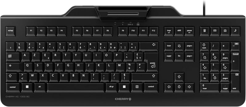 CHERRY KC 1000 SC, Französisches Layout, AZERTY Tastatur, kabelgebundene Security-Tastatur mit integ