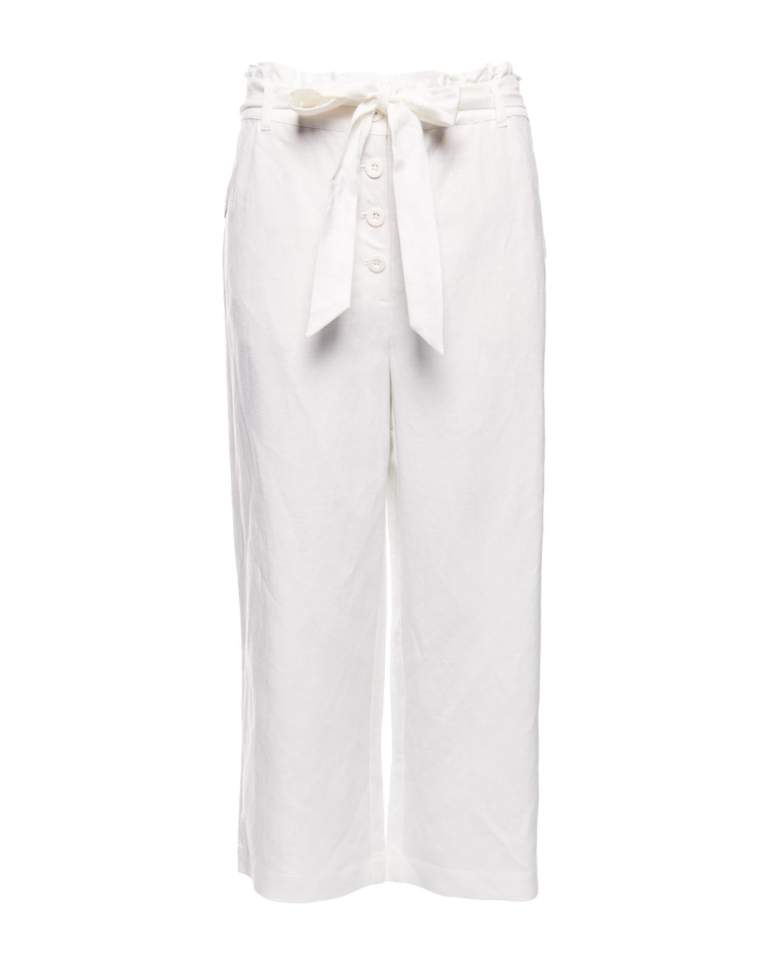 Superdry Damen Eden Linen Trouser Hose, 28 Elfenbein (Chalk White Fu4)