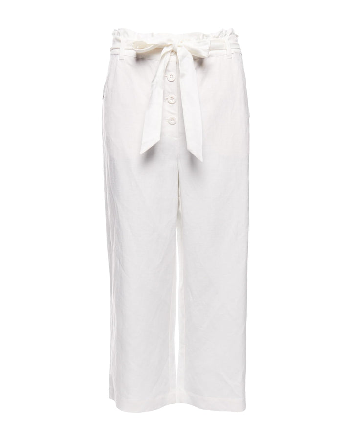 Superdry Damen Eden Linen Trouser Hose, 28 Elfenbein (Chalk White Fu4)