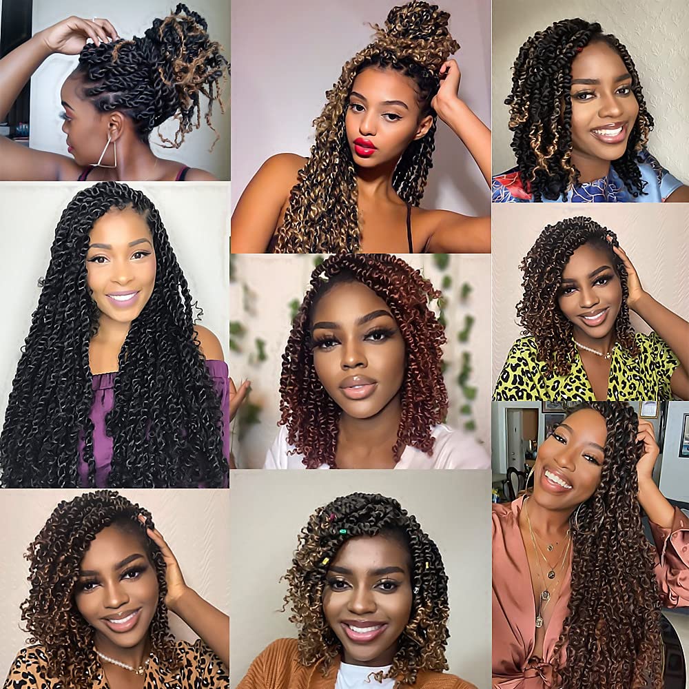 Passion Twist Hair Vorgedrehtes Passion Twist Häkelhaar 18 Zoll 8 Packungen Flechthaar Häkelhaar YDD
