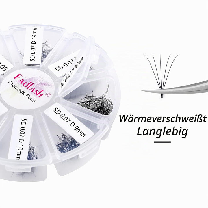 Russische Vorgefertigte 5D 0.07 D Curl 9-16mm Mixed 1000pcs Wimpern Extensions Promade Russische Fäc