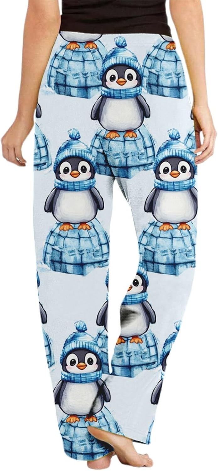 Generisch 2025 Flanell-Schlafhose für Männer Frauen mit Cartoon-Print doppelte Fleece-Hose Compatibl