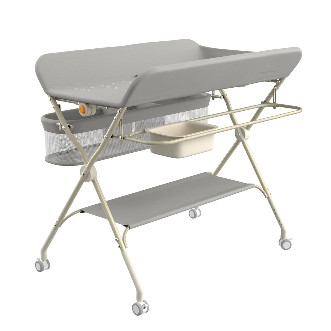 Wickeltisch, 3-in-1, Wickelkommode für Baby, von Geburt bis 12 Monate (bis 25 kg), Wickeltisch, falt