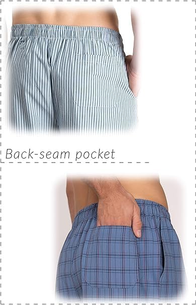 Moonline - Herren Webhose Freizeithose Schlafhose aus 100% Baumwolle 58-60 Grosse Grössen Grau/Weiss