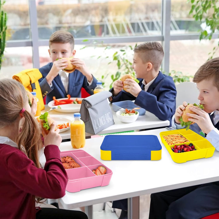 IJIAMY Brotdose Kinder mit Fächern, 1300ml Jausenbox Kinder, Auslaufsicher Bento Box, Lunchbox Kinde