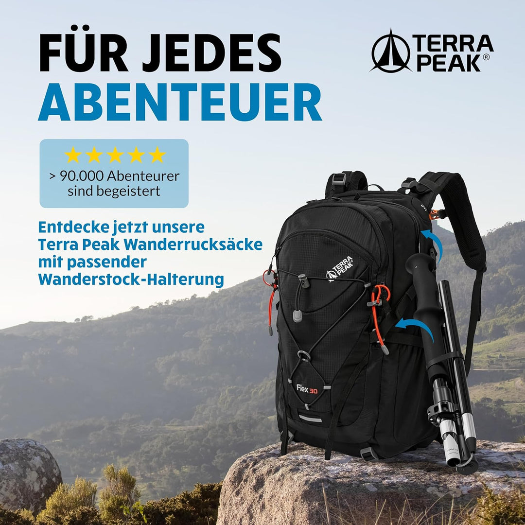 Terra Peak® Premium Wanderstöcke faltbar, ausziehbar & Ultra-leicht - GRATIS Mikrofaser-Handtuch - D