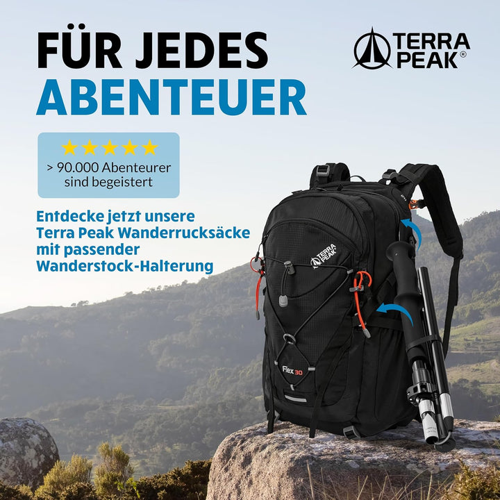 Terra Peak® Premium Wanderstöcke faltbar, ausziehbar & Ultra-leicht - GRATIS Mikrofaser-Handtuch - D