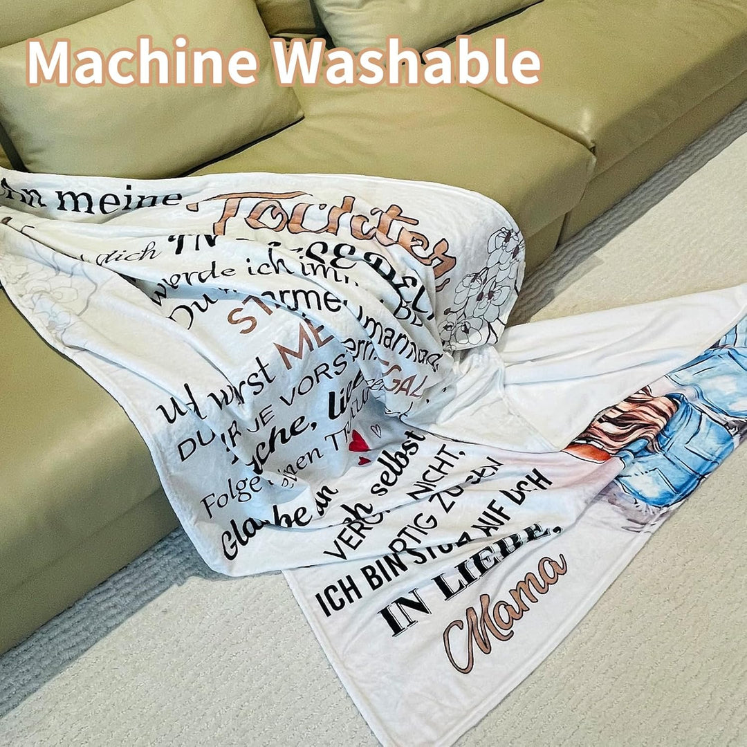 Kuscheldecke für Brief an Meine Tochter, Positive Ermutigung von Mutter zu Tochter, Super weiche Fla