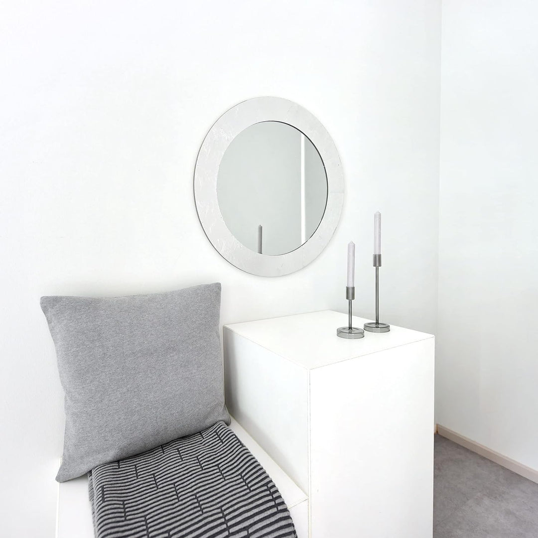 nielsen HOME Wandspiegel Nevio, Silber, MDF, ca. ø 50 cm rund Silber 50 x 50 cm, Silber 50 x 50 cm