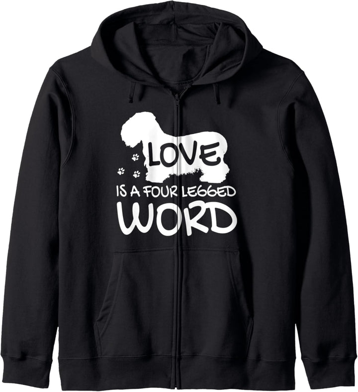 Dog Lover Love Is Four Legged Word Doggie Zitat Grafik Kapuzenjacke