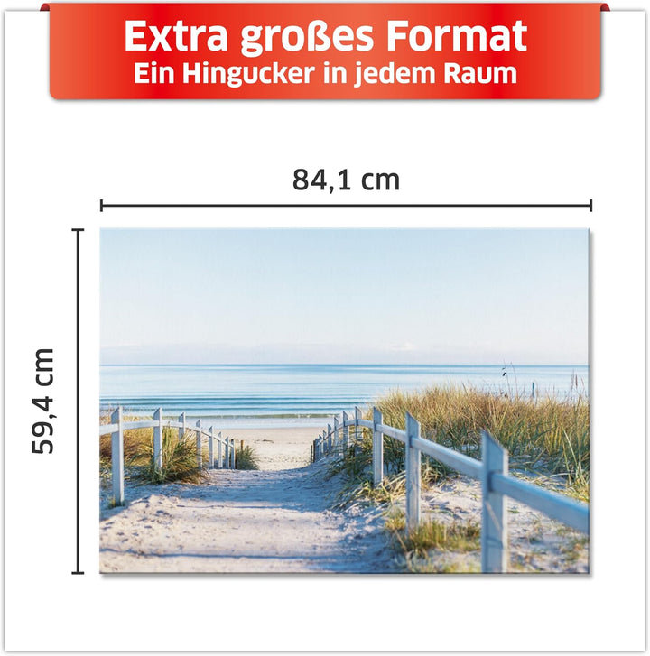 Primus Print - Wandbild/Glasbild - Acrylglas/Aludibond (Aluminium, Strand 84,1x59,4 cm) Aluminium St