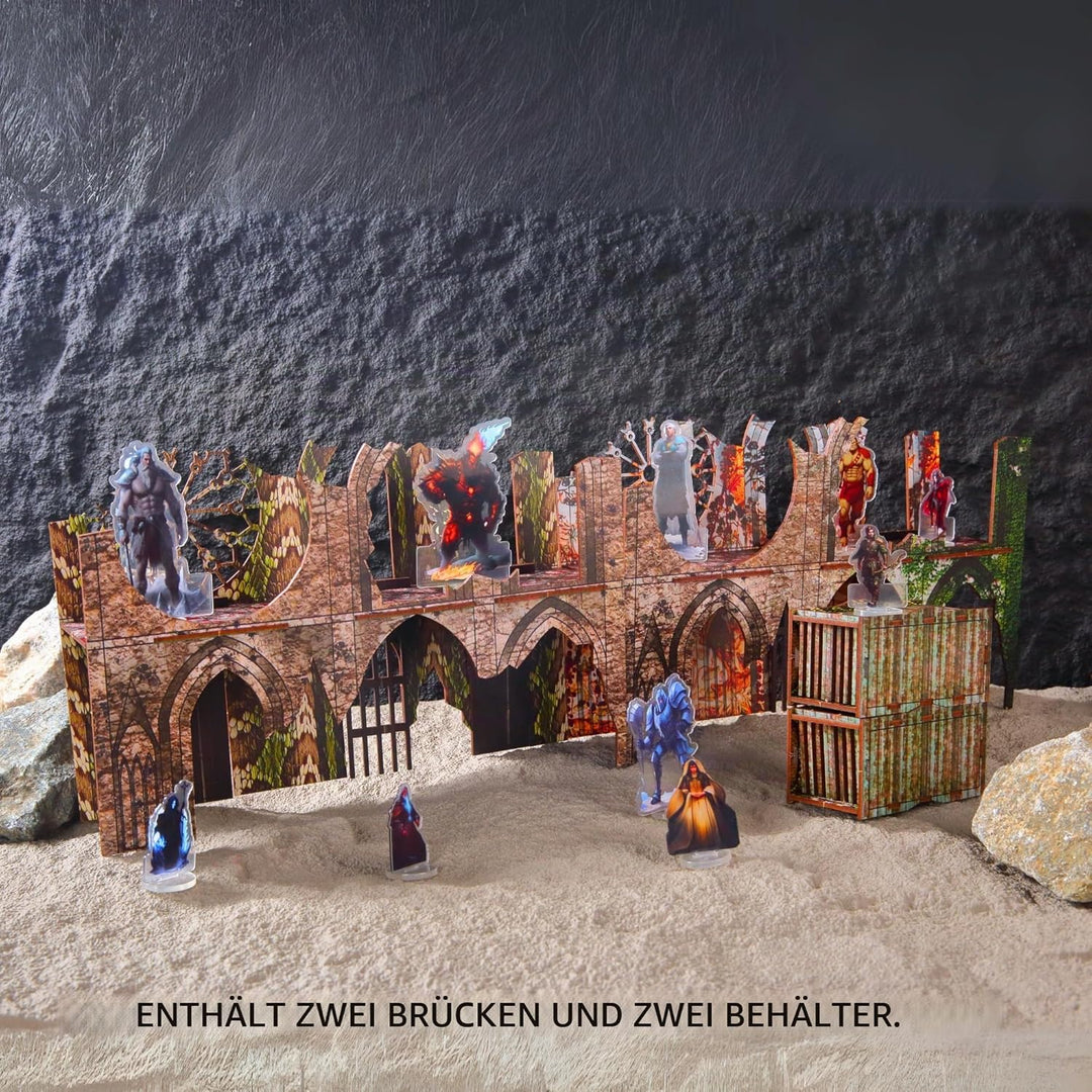 Epic 2 Ruined Building Church Bridges Terrain Set for WH40K, DND, Pathfinder, 28mm Miniatures - Modu