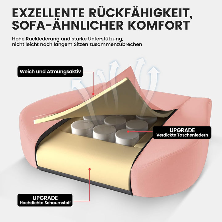 GTPLAYER Gaming Stuhl Stoff, Gaming Sessel mit Taschenfederkissen, ergonomischer Drehstuhl, Gamer St