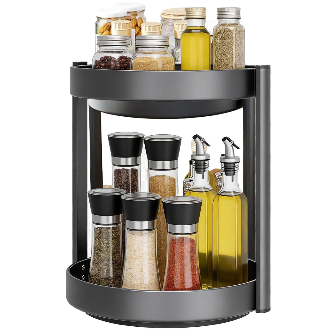Küche Organizer Drehteller Kohlenstoffstahl, 26cm Küchenschrank Drehteller Organizer, Grosse Kapazit