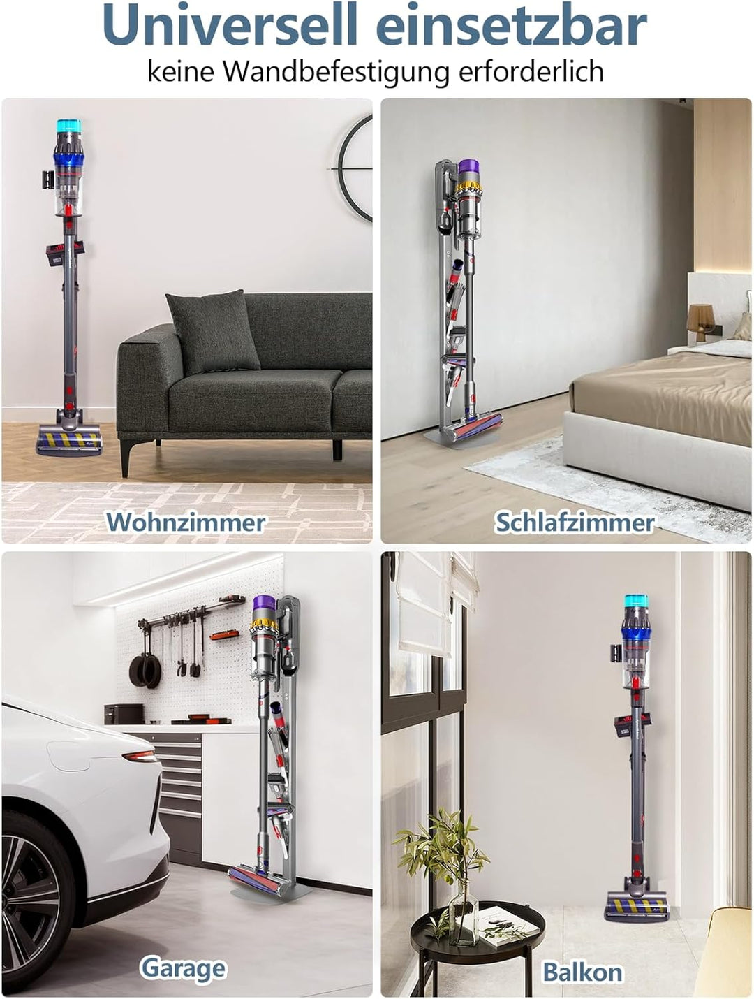 mepure Premium Wandhalterung in Silber – Moderne Halterung mit Ladestation, kompatibel mit Dyson Gen