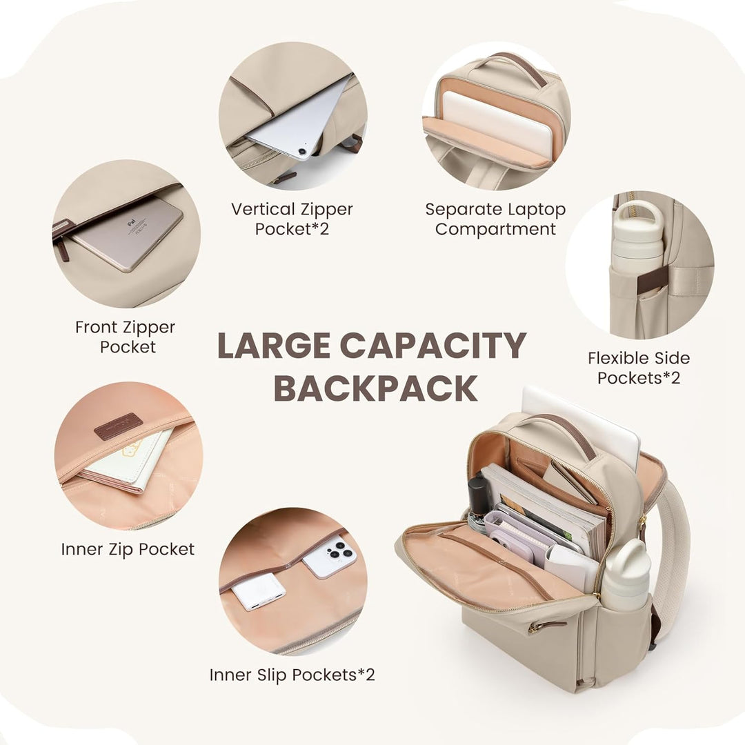 Laptop Rucksack Damen 14 Zoll, Rucksack Herren, Bussiness Rucksack Wasserdicht, Backpack Daypack für