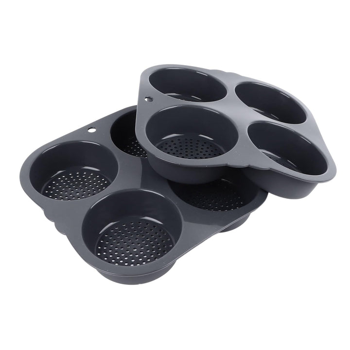 Perforierte Hamburger-Brötchenform aus Silikon, 10,2 Cm, 2 Stück, Hamburger-Brötchenform, Kastenform