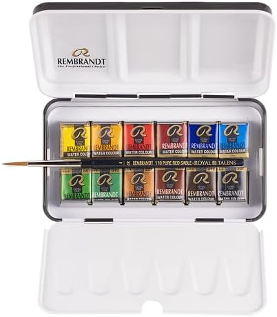REMBRANDT TABLET WASSERLACK SET 12 FARBEN (METALLKASTEN)