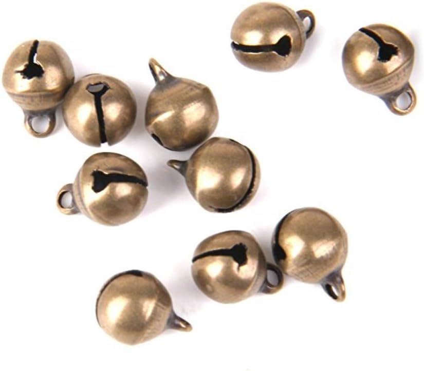 Suneast 50 Stück Antikes Bronze-Glöckchen Metallglocken zum Basteln mit Glöckchen für Weihnachten Fe