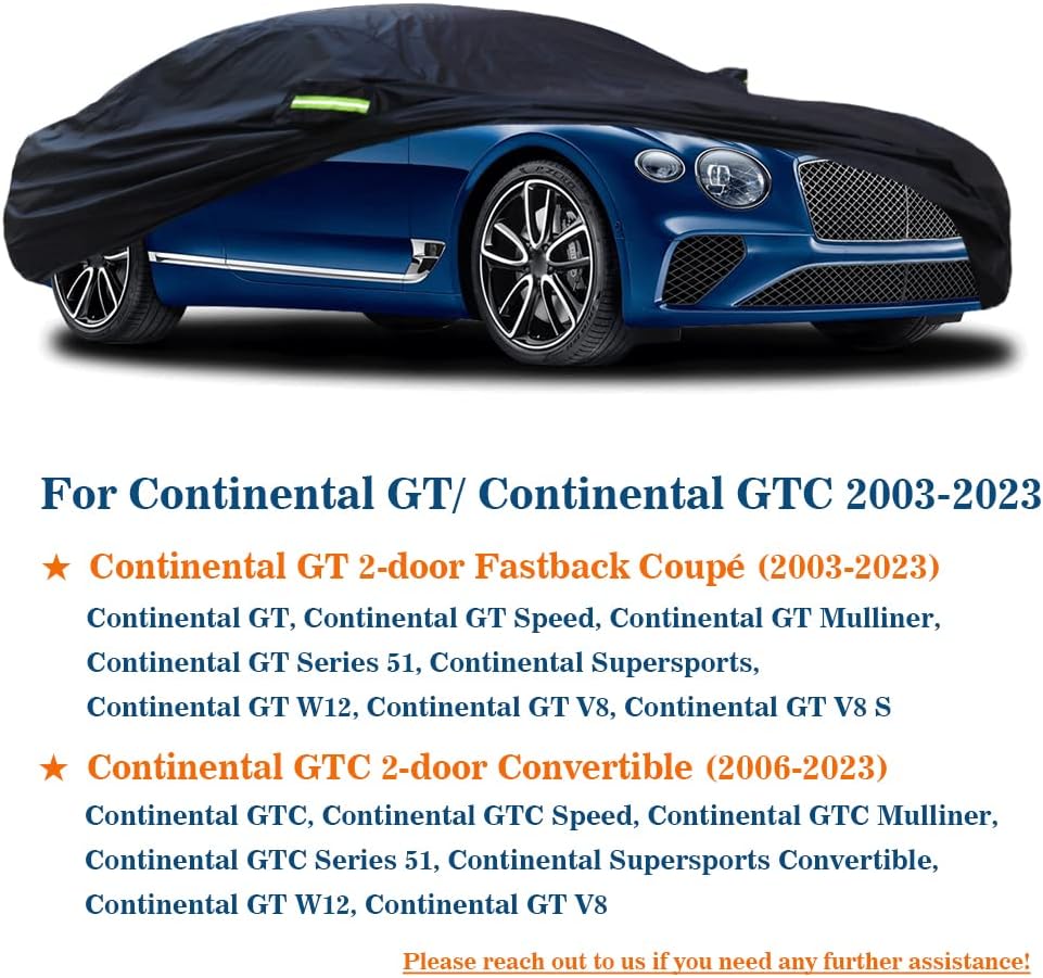 SjYsXm Autoabdeckung Kompatibel mit Bentley Continental GT/Continental GTC 2003-2023 Coupe Cabriolet