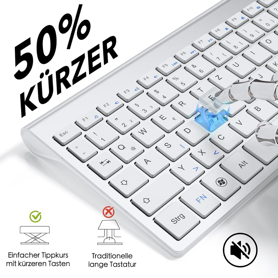 2,4 GHz Kabellose Vertikale Ergonomische Maus und Tastatur Combo Ultradünne tragbare Grösse für PC D
