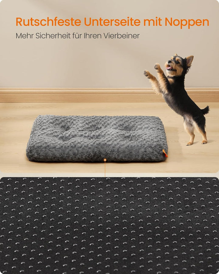 Feandrea Hundebett, Hundekissen M, für kleine Hunde, Flauschige Hundematte, Plüsch, 80 x 50 cm, weic