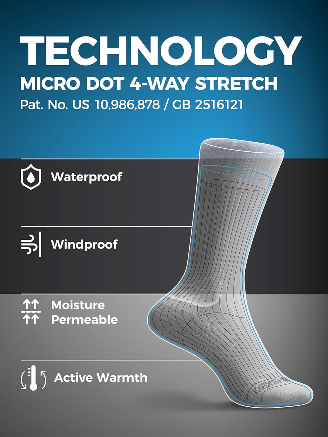 Dexshell Radsocken Hytherm Pro - Merino M Schwarz, M Schwarz