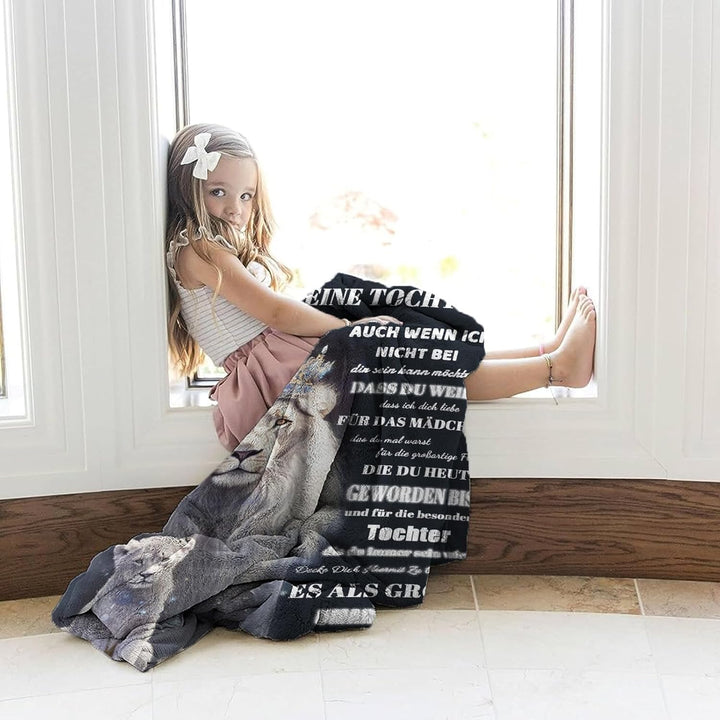 Personalisierte Decke Geschenk für Tochter Von Papa, Kuscheldecke Flauschige An Meine Tochter Von Va
