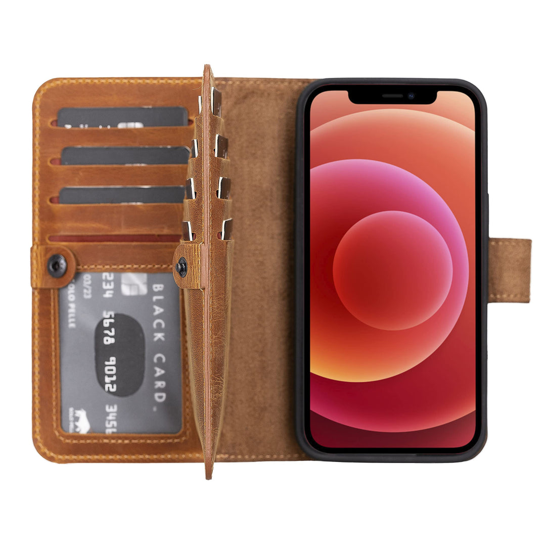 Solo Pelle Lederhülle kompatibel für iPhone 13 Pro in 6.1 Zoll abnehmbare Hülle (2in1) Harvard Doubl