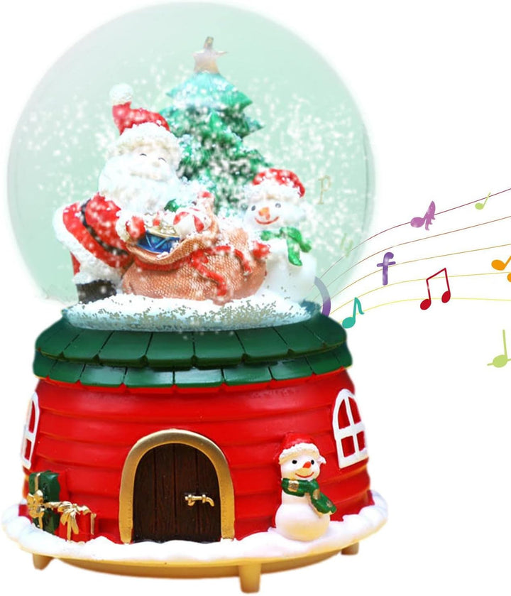 Weihnachtsschneekugel,Weihnachtsmann-Weihnachtsbaum-beweglicher Zug-Schneekugel - Farbwechsel, Spiel