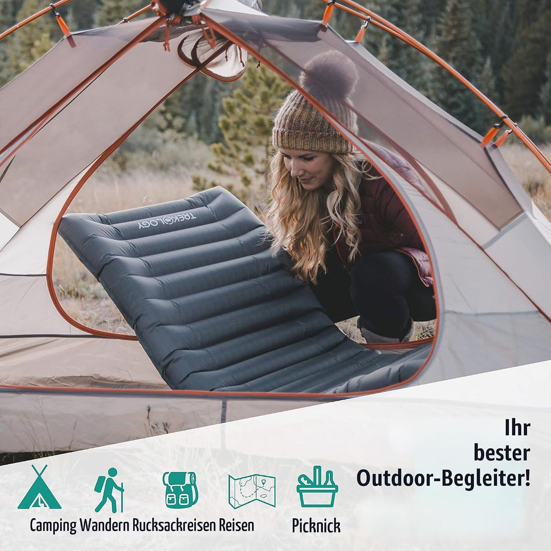 TREKOLOGY Isomatte aufblasbar, Sleeping Pad, Camping Luftmatratze - UL80 aufblasbare Isomatte Campin