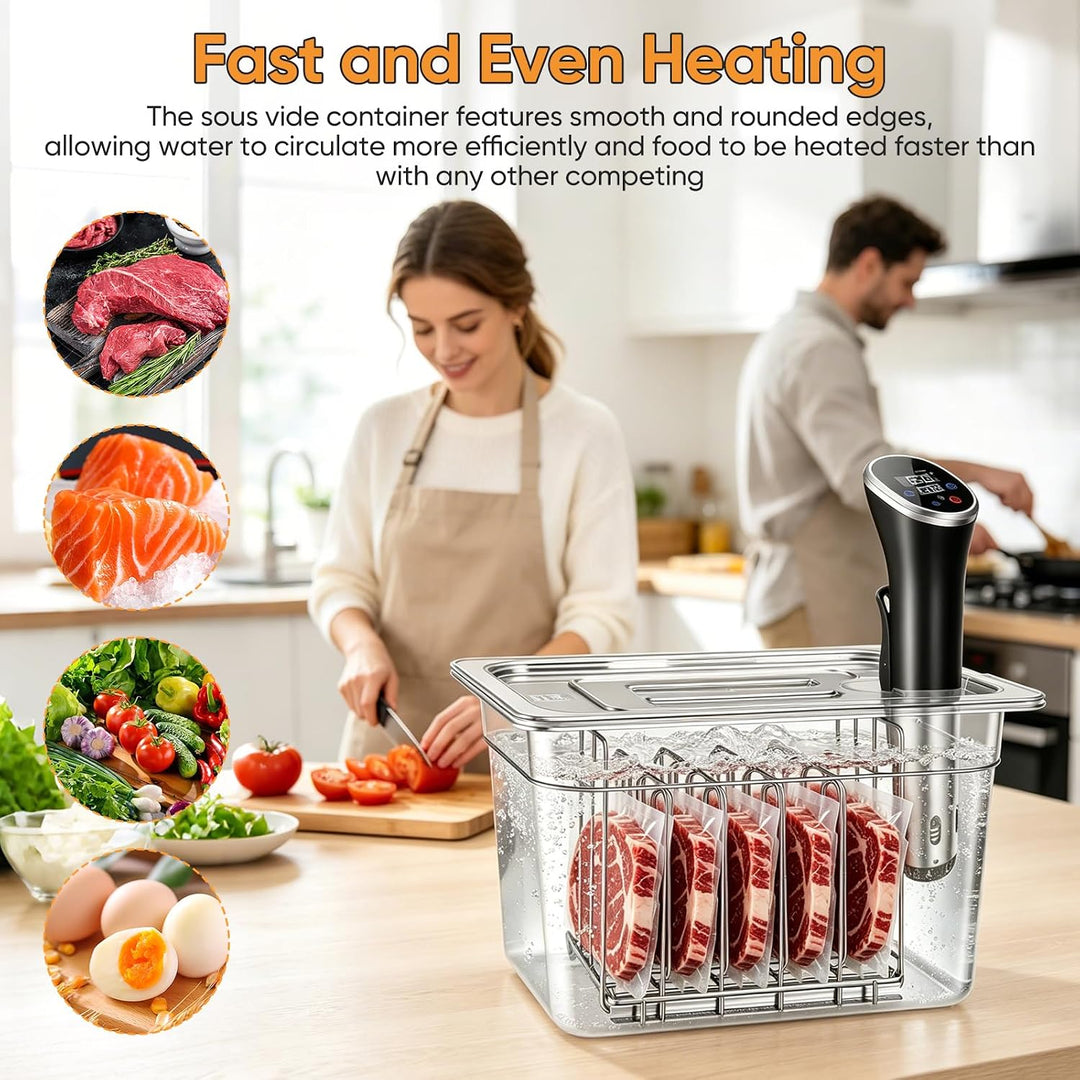 Sous Vide Behälter, 11L Sous Vide Container mit Deckel und Rack für Sous-Vide Stick Garer Mehrere Ma
