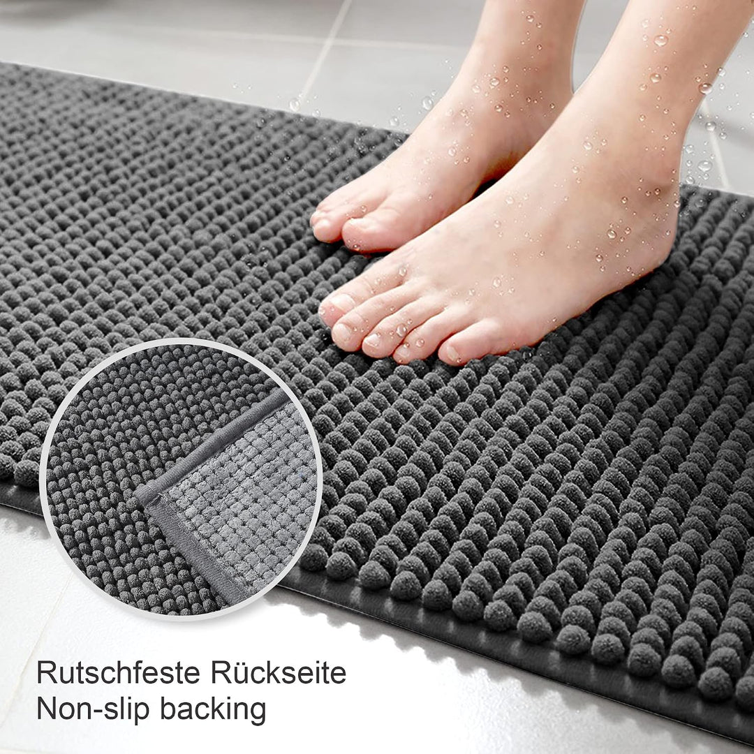 Badematte rutschfest | Als Badteppich Set kombinierbar | Badezimmer-Teppich Bad-Vorleger waschbar au