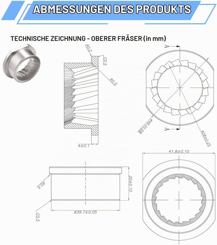 1 set Ersatzteil-Set für Jura Impressa,48mm Mahlring und Mahlkegel– Passend für Jura,Option-O,Brevil