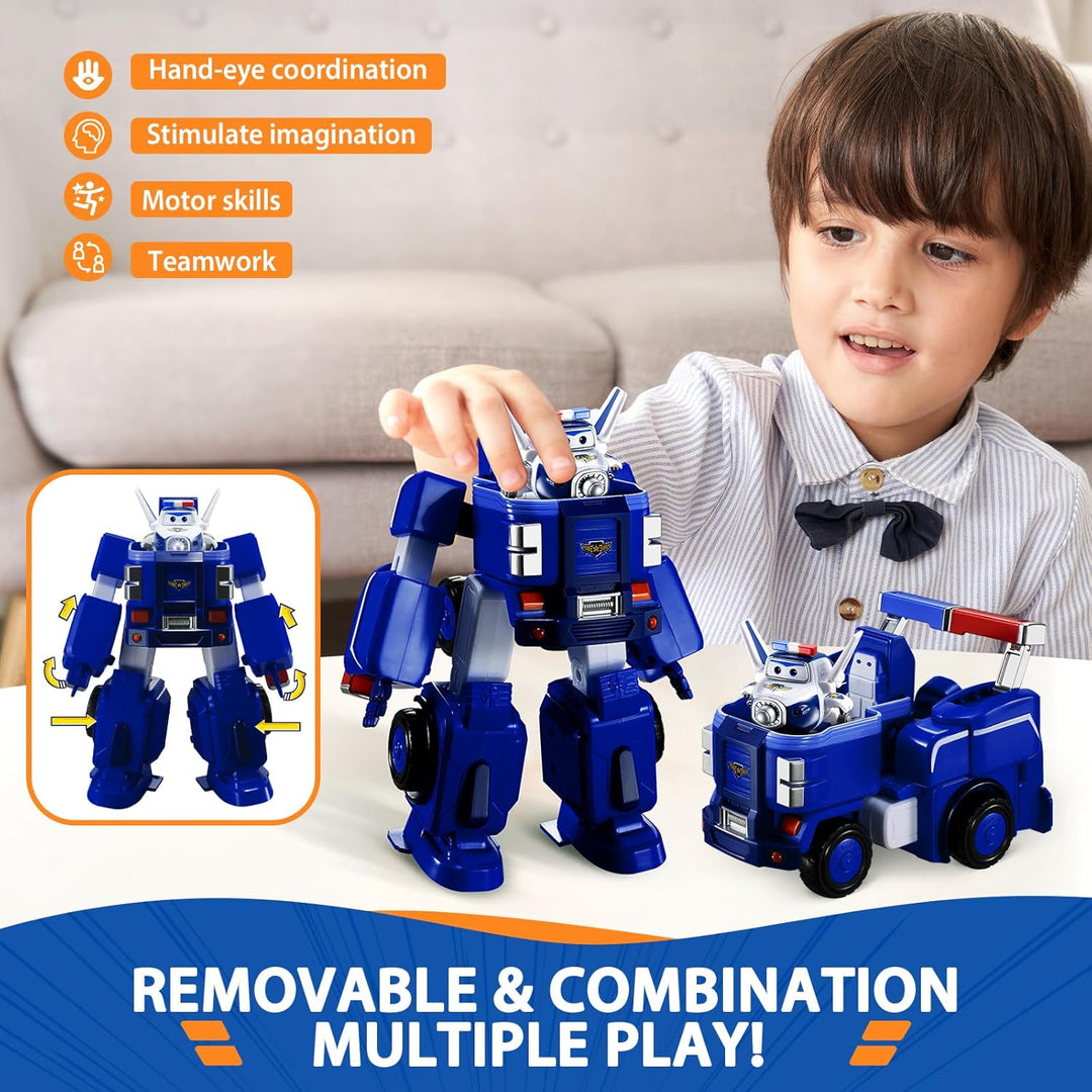 SUPER WINGS – VERWANDELBARES ROBOTERFAHRZEUG "PAUL’S CRUISER" 18 cm + 1 FIGUR 5 cm – Wagen und Spiel