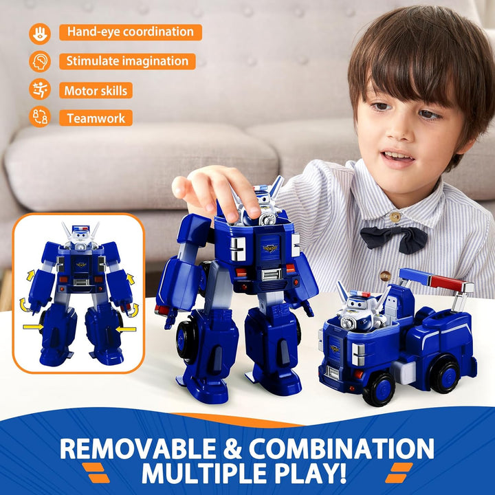 SUPER WINGS – VERWANDELBARES ROBOTERFAHRZEUG "PAUL’S CRUISER" 18 cm + 1 FIGUR 5 cm – Wagen und Spiel