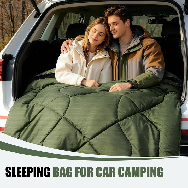 Flanell Doppelschlafsack,Schlafsack 2 Personen 230x160cm | 100% Baumwolle Futter,wasserabweisend,4 J