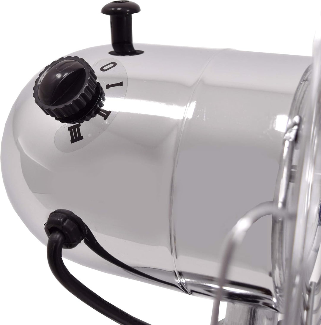Syntrox Germany TVT-33W Chrome Retro 12" 35 cm Tischventilator mit 3 Geschwindigkeiten, Oszillation