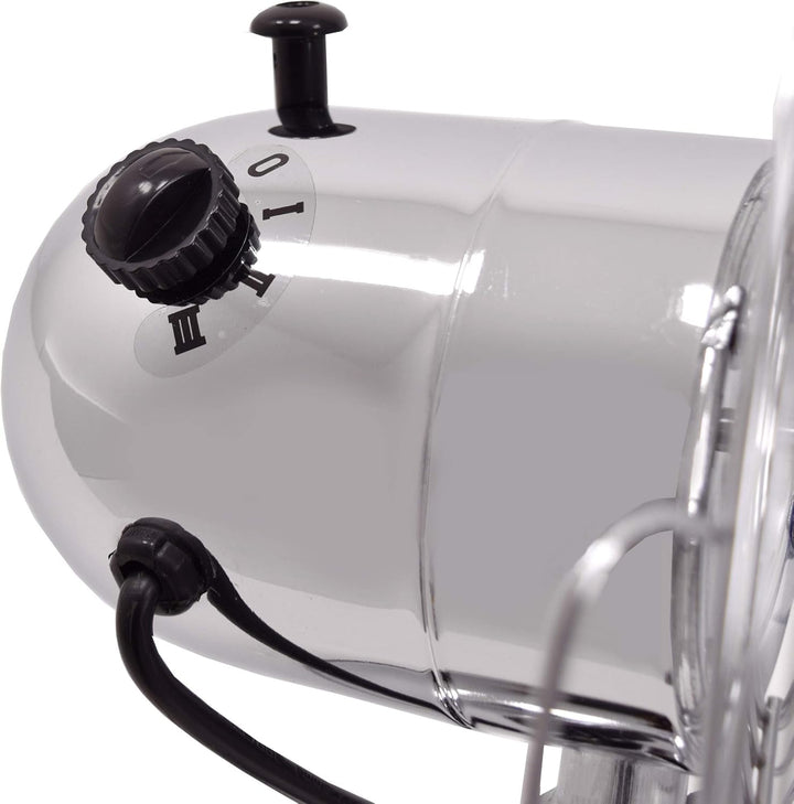 Syntrox Germany TVT-33W Chrome Retro 12" 35 cm Tischventilator mit 3 Geschwindigkeiten, Oszillation