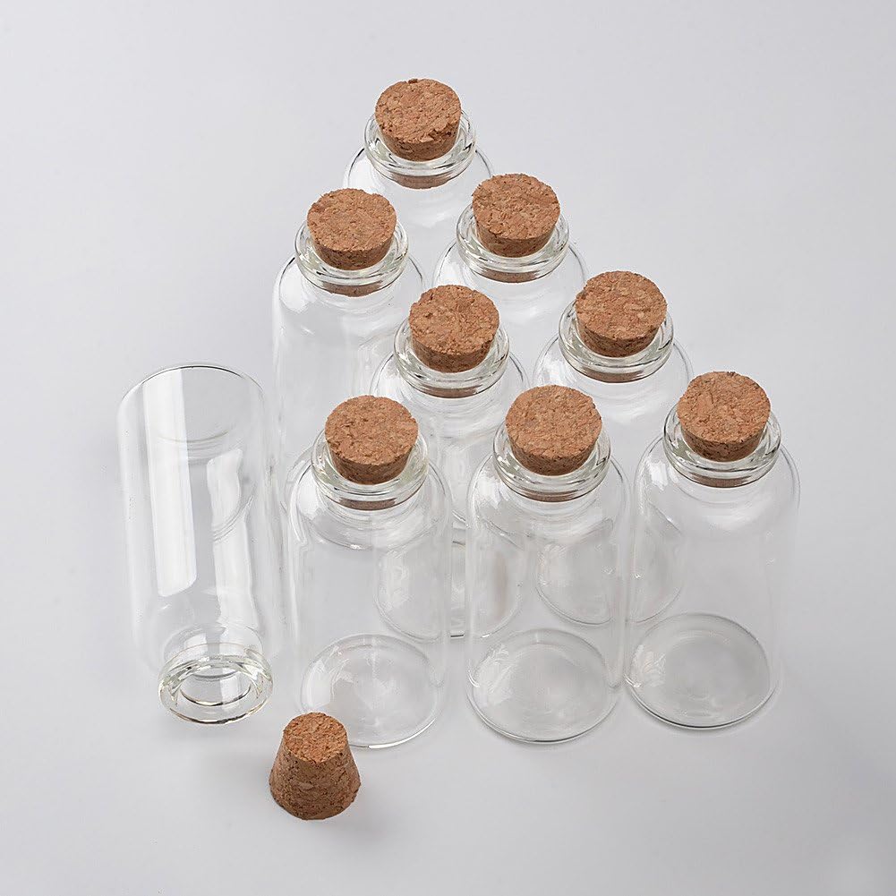 Jarvials 50pcs Leere Glasflaschen mit Korken Lucency Fläschchen Gläser Behälter für Lebensmittel Flü