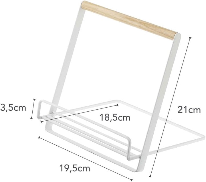 YAMAZAKI 2737 Tablet Kochbuchständer, Stahl, Weiss